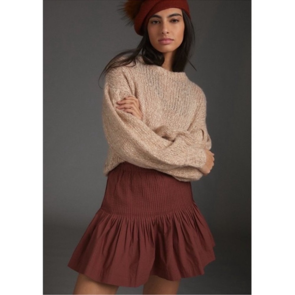 Anthropologie Eula Pleated Mini Skirt size S